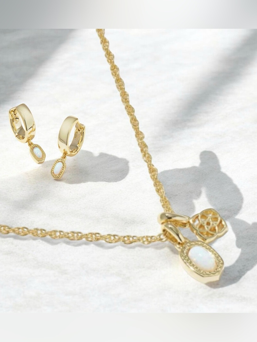 Kendra Scott Mini Elisa Iridescent Drusy Matching Set